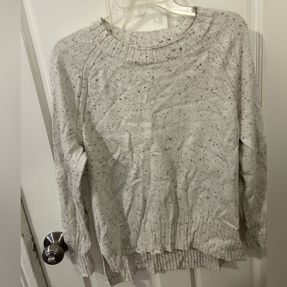 White with black and brown detailing Old Navy sweater